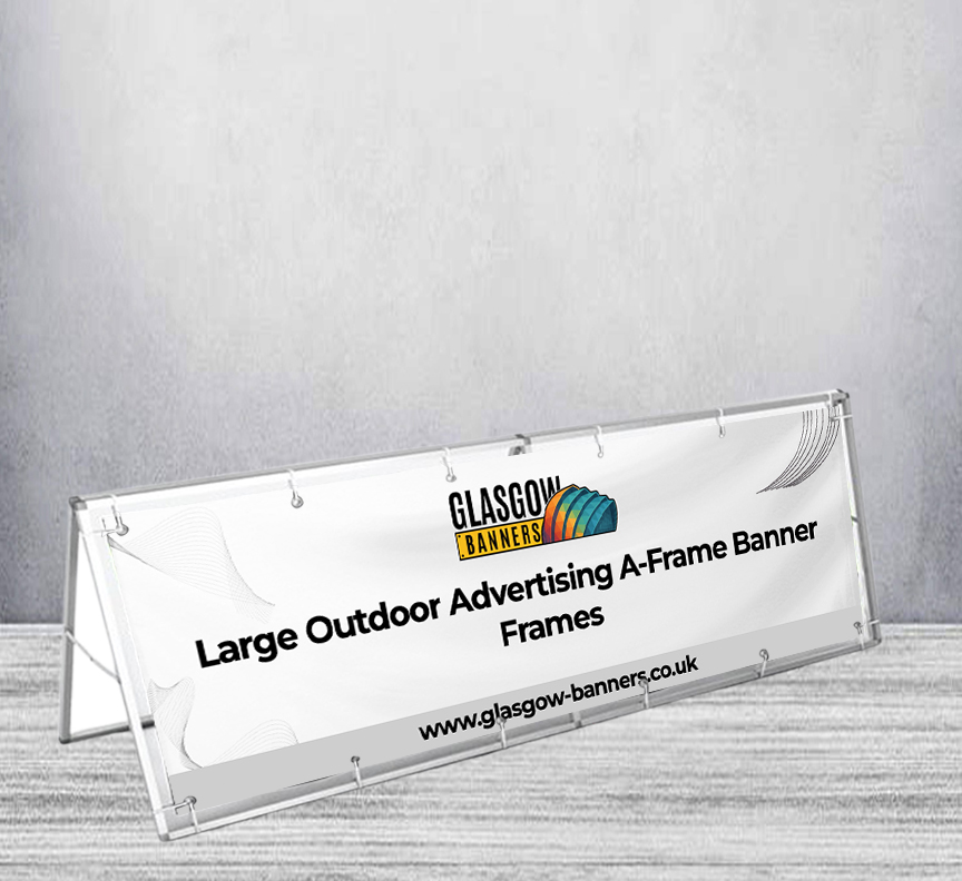 Large Outdoor Advertising A-Frame Banner Frames 2000mm x 1000mm (With Banner)