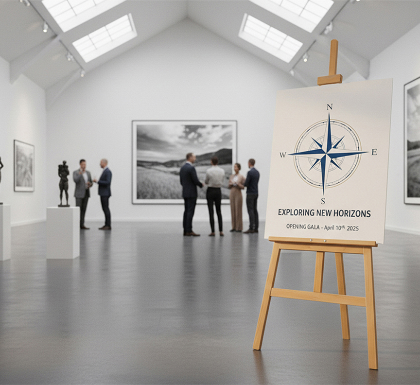 Exhibition Trade Show Easel With Printed Board