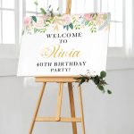 Wooden Easel With Printed Board And Sign