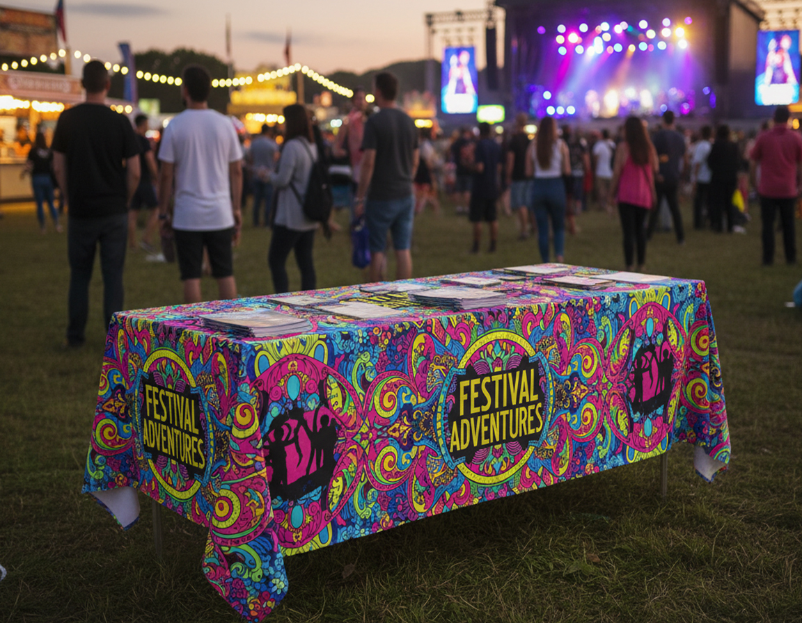 6ft & 8ft Custom Printed Tablecloths & Table Covers