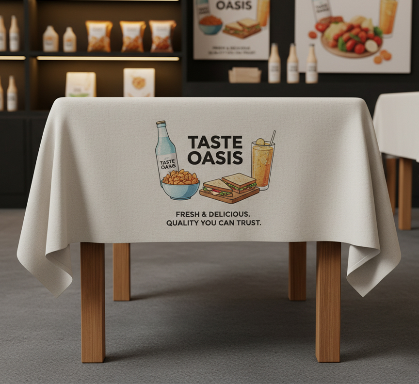 Personalised Printed Food & Drink Brand Tablecloths & Covers