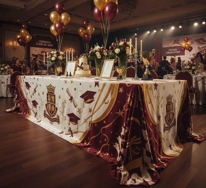 Custom Printed Graduation Party Tablecloths & Covers