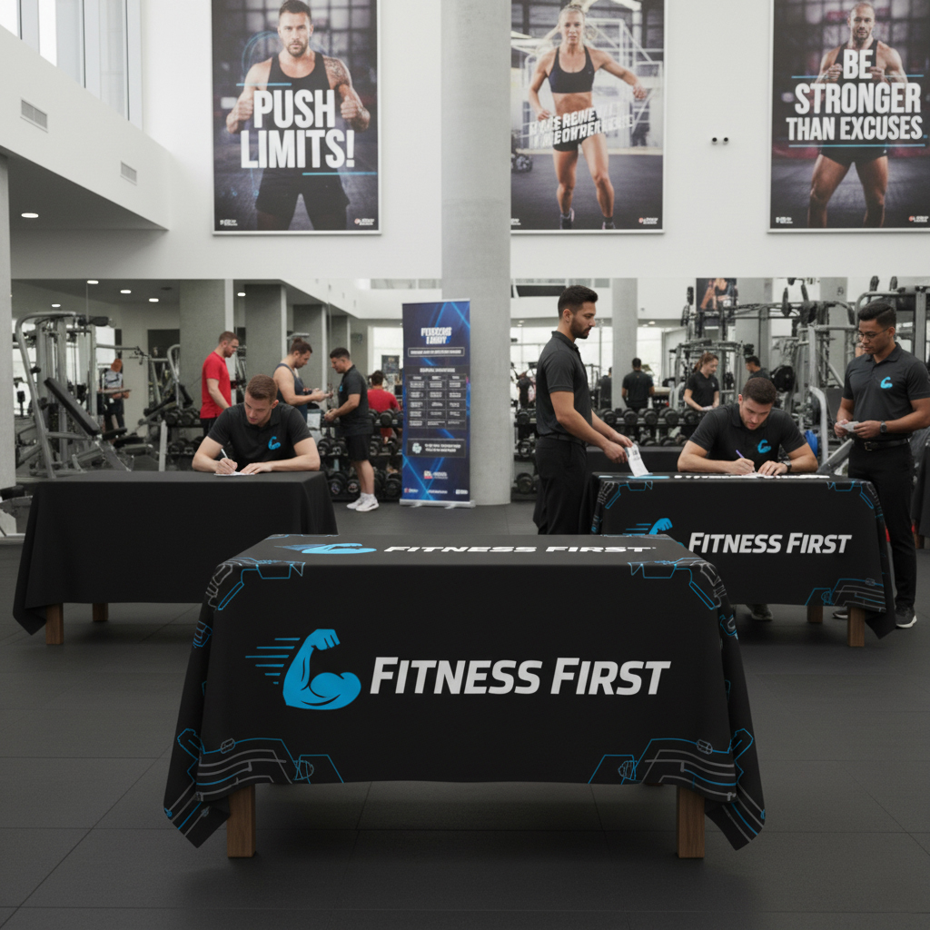 Custom Printed Gym & Leisure Centre Tablecloths & Covers