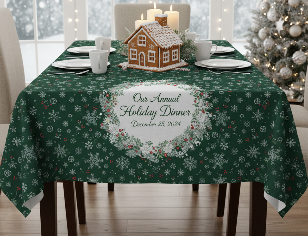 Custom Printed Seasonal Gathering Tablecloths & Covers