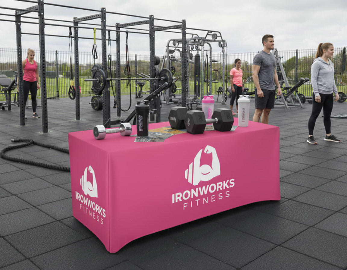 Custom Printed Sports Club & Gym Tablecloths & Covers